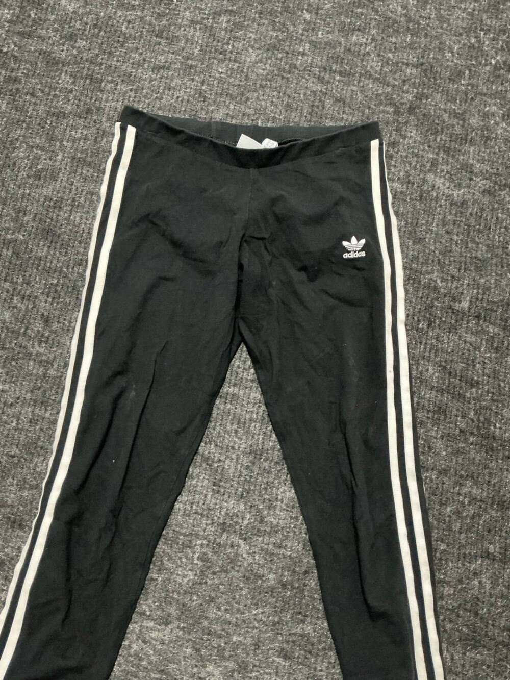 Adidas Sweatpants Womens Size 12 Black With White Stripes Used